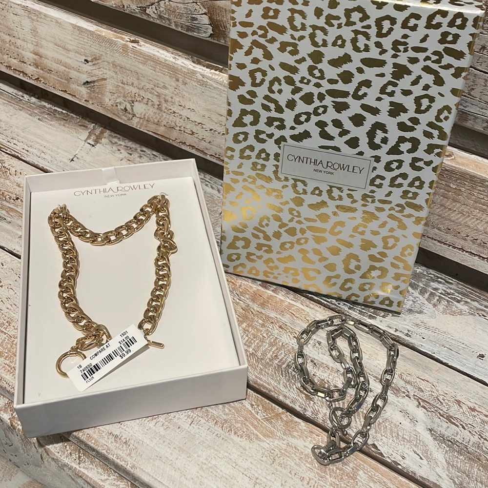 🔥🔥 3/$20
Cynthia Rowley Rose Gold & Silver Thick Chain Choker Necklaces